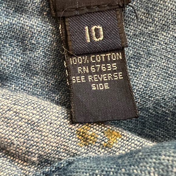 Ralph Lauren Women’s Denim Dress Size 10 VINTAGE Button Front Shoulder Pads 80’s - Picture 14 of 15